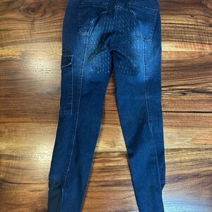 Women’s Petite HH Unique Equestrian Blue Riding Pants with Black Details